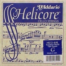 D'addario H513 Helicore Tek Çello Sol (G) Teli (4/4) | Tungsten/gümüş Sarım ile Zengin Alt Frekanslar Derin Rezonans ve Sıcak Tonlar