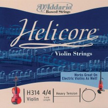 D'addario H314H Helicore Tek Keman Sol (G) Teli (4/4 - Heavy) | Yoğun ve Güçlü Ses Karakteri Yüksek Gerilim Direnci ve Profesyonel Artikülasyon