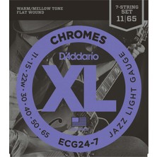 D'addario ECG24-7 Elektro Gitar Tel Seti (Jazz Light - 11-65)