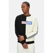 Ecko Unltd. Jefferson Siyah Şardonlu Bisiklet Yaka Baskılı Oversize Erkek Sweatshirt