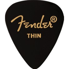 Fender 1980351706 Classic Celluloid Black 351 Shape Thin Gitar Penası (12'li) | Klasik Selüloit Malzeme Ince Yapı ve Pürüzsüz Çalım Hissi