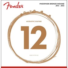 Fender 0730060403 Phosphor Bronze Akustik Gitar Teli (12-53) | 60L Light Set Dengeli Projeksiyon ve Uzun Ömürlü Parlaklık
