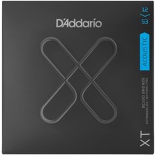 D'addario XTABR1253 Xt 80/20 Bronze Akustik Gitar Tel Seti ($12-53$) | Light Tansiyon, Xt Koruyucu Tabaka ile Uzatılmış Tel Ömrü, Keskin ve Belirgin Ton Karakteri