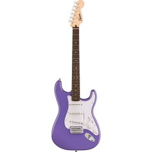 Squier 0373150517 Sonic Stratocaster Elektro Gitar (Ultraviolet) | Mor Renk Laurel Klavye ve Beyaz Pickguard