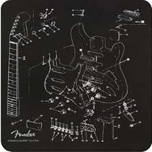 Fender 9106108003 Exploded Strat Mousepad | Stratocaster Parçalarını Gösteren Teknik Çizim Tasarımlı Mousepad
