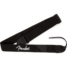 Fender 0990662080 Fender Logo Gitar Askısı (Siyah/beyaz) | Klasik Monogram Logolu Dayanıklı Polyester Askı