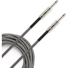 Planet Waves PW-BG-15BG Gitar Kablo 4,5 Metre Braided Inst Cbl Bk-Gy | Korozyona Dayanıklı - Saf Sinyal - Esnek