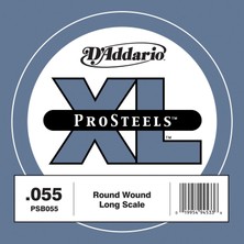 D'addario PSB055 Prosteels Bas Gitar Tek Teli - .055 (Profesyonel) | Paslanmaz Çelik Sargı, "piano-Like" Süper Parlak Ton, Yüksek Manyetik Çıkış ve Üstün Korozyon Direnci