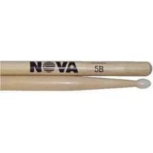 Vic Firth N5BN Nova 5b Naylon Uçlu Hickory Baget (Ekonomik Seri) | Kalın Profil ile Güçlü Vuruşlar, Rock ve Pop Için Ideal Ağırlık, Dayanıklı Naylon Uç Yapısı