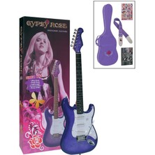 Valencia Gypsy Rose GRE1KCPP Elektro Gitar Seti (Mor - Tek Manyetik) | Basitleştirilmiş - Simli Mor - Yeni Başlayanlara