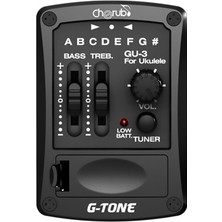 Cherub Gu-3 Ukulele Preamfi + Eq | 2 Band Ekolayzer Dahili Tuner