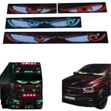 Matrix LED Ekran, Esnek, ,12X59CM Telefon Kontrollü, Cama Yapışan, Araba, Kamyon, Dükkan, Şeytan Gözler Kayan Yazı