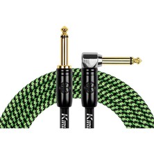 Kirlin Kırlın IW-242BCG-3M-GRB Dokuma Enstrüman Kablosu (3 Metre) | Yeşil-Siyah Vintage Tasarım Maksimum Sinyal Sadakati ve Dayanıklı Şasi