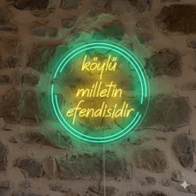 Neonled "köylü Milletin Efendisidir" Neon LED Söz & Yazı Dizayn Dekoratif Aydınlatma (69X69 Cm)