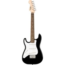 Squier 0370123506 Mini Stratocaster Solak Elektro Gitar (Siyah) | Solak Çalım Için Kompakt Gövde ve Standart Strat Sesi