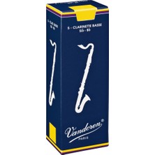 Vandoren CR122 Traditional Bas Klarnet Kamışı No: 2.0 (Başlangıç/eğitim) - 5'li Paket | Bas Klarnet Için Esnek Başlangıç Kamışı ve Kolay Üfleme