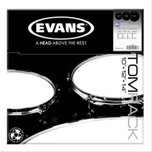 Evans Etp-Onx2-F Onyx Fusion Tom Davul Deri Seti - 10-12-14 Inç - Siyah (Profesyonel) | Iki Katmanlı 7.5 Mil Yapı, Mikro-Sertleştirilmiş Mat Siyah Kaplama ve Güçlü Atak Kapasitesi