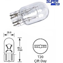 Otohousse Super Light T20 Dipsiz Halojen Park Ampulü Çift Duy 1 Adet