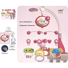Mj Toys Işıklı Müzikli Uzaktan Kumandalı Dönence Projektörlü Dönence Oyuncak Beşik Bebek 360° Dönebilir