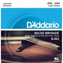D'addario EJ62 Phosphor Bronze Serisi Mandolin Tel Seti (80/20 Bronze)
