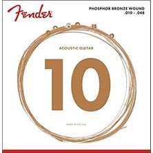 Fender 0730060402 Phosphor Bronze Akustik Gitar Teli (10-48) | 60XL Extra Light Set Rahat Çalım ve Yumuşak Tuşe