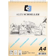 Alex Schoeller Sketch Book A4 Spiralli 90gr 60 yp Çizim Defteri A