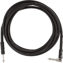 Fender 0990820025 Professional Enstrüman Kablosu (3m - Siyah Açılı) | Bir Ucu L Tipi Jak Sahne Için Dayanıklı ve Esnek Siyah Kablo
