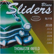 Thomastik SL110 Infield Sliders Elektro Gitar Teli (Üst Segment - Blues/jazz Seri) | Nikel Sarım, Ipeksi Çalım Hissi, Sıcak ve Vintage Karakterli Tonlar | Ölçüler: .010 - .048 Takım
