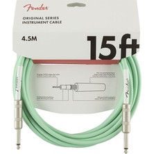 Fender 0990515058 Original Serisi Enstrüman Kablosu (4.5m - Surf Green) | Surf Green Klasik Fender Rengi 4.5 Metre Uzunluk ve Sağlam Jaklar