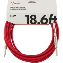 Fender 0990520010 Original Serisi Enstrüman Kablosu (5.5m - Fiesta Red) | Sahne Şıklığı Için Kırmızı Renk Düşük Dip Gürültüsü ve Esneklik