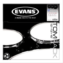 Evans Etp-Onx2-S Onyx Standart Tom Davul Deri Seti - 12-13-16 Inç - Siyah (Profesyonel) | Mat Siyah Kaplama, Çift Katmanlı Dayanıklı Gövde ve Karakteristik Karanlık Tonlar