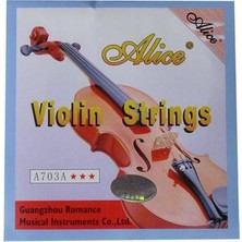 Alice A-703A-1 Keman Tel Seti - No:1 (Eğitim - Çelik Çekirdek) | Çelik Çekirdekli Seri, Parlak Rezonans, Kolay Akort Tutma ve Yeni Başlayanlar Için Dayanıklı Yapı | Uyum: 4/4 (Tam Boy) Kemanlar