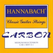 Hannabach CAR8MHT Carbon Klasik Gitar Teli Seti (Profesyonel - High Performance) | Karbon Tizler, Medium/high Tension (Orta-Sert), Üstün Entonasyon Kararlılığı | Uyum: 4/4 Standart Klasik Gitar