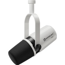 Relacart 12 0015 Pm3 Dinamik Podcast Konferans Yayın Mikrofon Preamplifikatör (Beyaz) | Modern Tasarım Net Konuşma Sesi