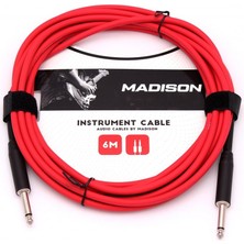 Madison MIC002-6M-RD Gitar Kablosu (6m Kırmızı) | Yüksek Görünürlük Esnek Yapı