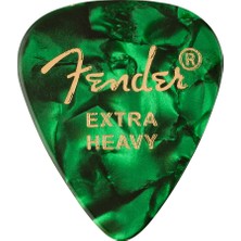 Fender 1980351671 351 Premium Extra Heavy Gitar Penası (Green Moto) | Yeşil Inci Desenli Şık Tasarım Profesyonel Kalınlık ve Kavrama