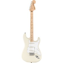 Squier 0378002505 Affinity Stratocaster Elektro Gitar (Olympic White) | Akçaağaç Klavye Beyaz Renk ve 2-Noktalı Tremolo