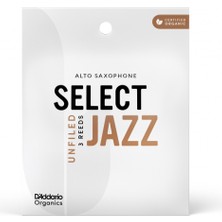 D'addario ORRS03ASX2S Organic Select Jazz Unfiled Alto Saksafon Kamışı No: 2 Soft (Profesyonel/caz) - 3'lü Paket | Kimyasalsız Organik Tarım Sertifikalı ve Üstün Projeksiyon