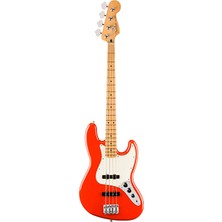 Fender 0140482558 Player Iı Jazz Bass Gitar (Coral Red) | Akçaağaç Klavye Alnico V Single-Coil Manyetikler ve Hızlı Sap