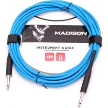 Madison MIC002-6M-BL Gitar Kablosu (6m Mavi) | Renkli Pvc Kaplama Sahneye Renk Katın