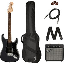 Squier 0372821669 Affinity Stratocaster Hss Elektro Gitar Seti (Charcoal Frost) | Gri Metalik Renk Laurel Klavye ve 15G Amfi ile Hazır Paket
