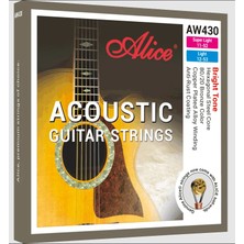 Alice AW430-SL Akustik Gitar Teli (11-52 80/20 Bronze) | %80 Bakır %20 Çinko Alaşımı Kristal Parlaklığında Ses ve Derin Bas Tepkisi