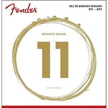 Fender 0730070405 80/20 Bronze Ball End Akustik Gitar Teli (11-52) | 70CL Custom Light Set Parlak Akustik Ton ve Uzun Ömürlü Bronz Sarım