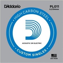 D'addario XSPL011 Elektro ve Akustik Tek Tel (E-Mi - Karbon Çelik)