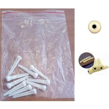 Maxtone MS021W Akustik Gitar Köprü Pimi - Beyaz 10'lu Paket (Aksesuar) | Nokta Desenli Estetik Tasarım, 10 Adet Ekonomik Paket ve Güvenli Tel Tutuşu