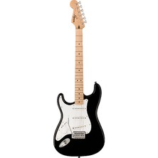 Squier 0373162506 Sonic Stratocaster Solak Elektro Gitar (Siyah) | Solak Çalım Için Akçaağaç Klavye ve Siyah Gövde