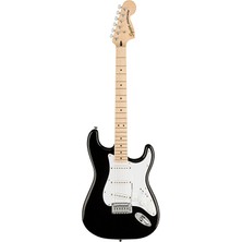 Squier 0378002506 Affinity Stratocaster Elektro Gitar (Siyah) | Akçaağaç Klavye Büyük Kafa (Headstock) ve Siyah Cila