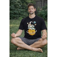 Koza İç Giyim Erkek Pamuklu Kısa Üst Baskılı Cepli Şort Pijama Takımı