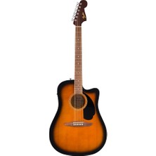 Fender 0974010503 California Debut Redondo Ce Elektro Akustik Gitar (2-Color Sunburst) | Dreadnought Kesik Kasa, Ceviz Klavye ve Entegre Preamp Sistemi