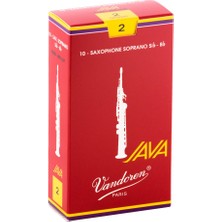 Vandoren SR302R Java Red Cut Soprano Saksafon Kamışı No: 2.0 (Profesyonel/caz) - 10'lu Kutu | Kolay Kontrol Edilebilir Esnek Caz Kamışı